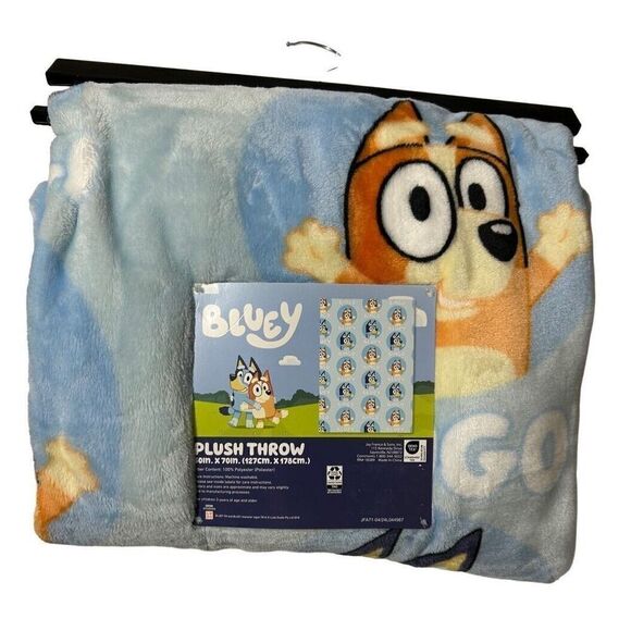 Bluey & Bingo Plush Throw Blanket - Measures 50 X 70 Inches - Kids Blue - Bluey - Picture 1 of 3